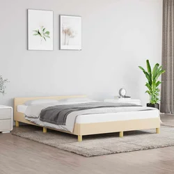 Okvir za krevet bez madraca krem 140 x 190 cm od tkanine