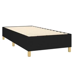 Vidaxl Box spring postelja z vzmetnico LED črna 80x200 cm blago