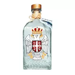 Poklon set Flaša Srbija i ukrasna kutija, 700 ml, Zlatne boje