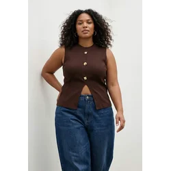 Trendyol Curve Ženska bluza Tbbss25Af00121, Braon