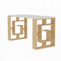 Hanah Home Maze White Oak Radni sto 140x75x60??cm, Beli