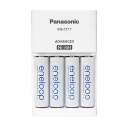 Punjač za baterije NiMH Panasonic BQ-CC17 in 4 baterije Eneloop AA