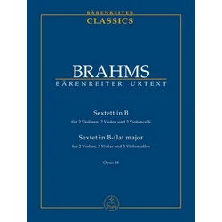 BRAHMS: note SEXTETT IN B OP.18,SCORE