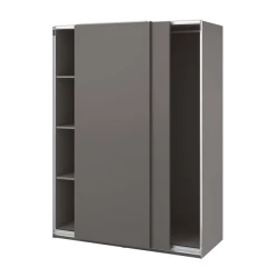 PAX / HASVIK Garderober, tamnosiva/tamnosiva, 150x66x201 cm