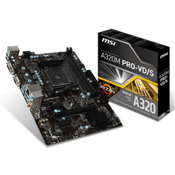 MSI A320M PRO-VD/S AM4 AMD A320 2xDDR4 4x SATA 2xUSB 2.0 4xUSB 3.1 DVI VGA microATX