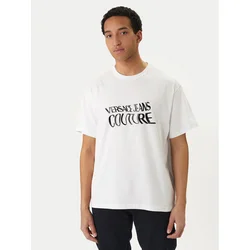 Versace Jeans Couture Majica 80GAHE04 CJ00E Bela Regular Fit