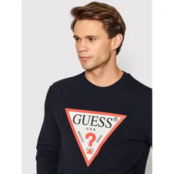 Dark blue Mens Long Sleeve T-Shirt Guess Audley - Men