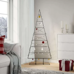 Metalno ukrasno božićno drvce crno 150 cm