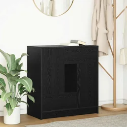 Komoda s ladicama i vratima crni hrast 70,5x34x74,5 cm