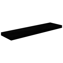 Plutajuća zidna polica visoki sjaj crna 90 x 23,5 x 3,8 cm MDF