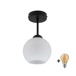 BRILAGI - LED plafonski luster RETRO GLASS 1xE27/60W/230V O 15 cm crna/bela