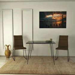 Hanah home Trpezarijski sto Sandalf Square Crno-Beli