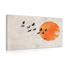 Slika japandi oranžna luna - 90x60