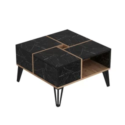 Hanah Home Nirvana Sto za dnevnu sobu, Crno-Braon