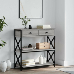 Konzolni stol siva boja hrasta 75x28x75 cm konstruirano drvo