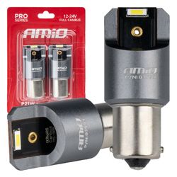 2/1 Led sijalica za auto Full Canbus Pro BA15S P21W bela Amio