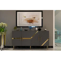 Hanah Home Konzola Fuga KB150, 150x75x35 cm, Antracit-zlatne boje