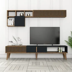Hanah Home Milan TV TV polica, Braon-TamnoSiva