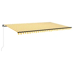 Tenda na ručno uvlačenje 500 x 300 cm žuto-bijela