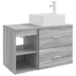 Set namještaja za kupaonicu 2 pcs Siva Sonoma Konstruirano drvo