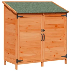 Vidaxl Vrtno skladišče Rjava 106,5 x 56 x 113,5 cm Trdna smreka