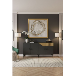 Hanah Home Komoda Gama 150, Anthracit-zlatna