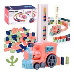 Igračka lokomotiva roza + domino 60 komada