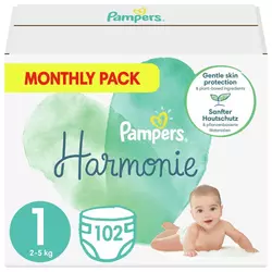 Pampers pelene Harmony, veličina 1, 102 komada, 2kg-5kg