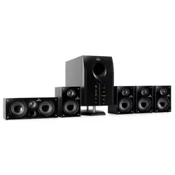 AUNA sistem aktivnih zvočnikov Areal 525 BK 5.1 Surround Sound, črn