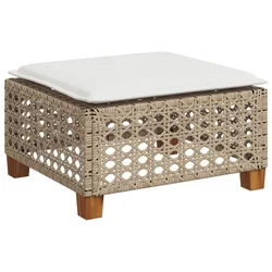 Vrtni stolac s jastukom bež 63,5x56x32 cm poliratan