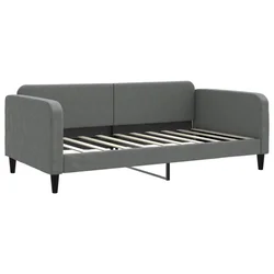 Vidaxl Raztegljiva postelja temno siva 100x190 cm blago