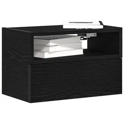 vidaXL Stenska nočna omarica črna 45x26x28,5 cm