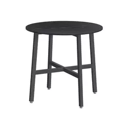 Songmics Okrogla jedilna miza 80x75 cm rjava