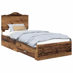 Vidaxl Konstrukcija postelje Star les 90 x 190 cm Konstruiran les