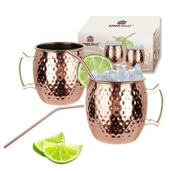 KINGHoff KOMPLET JEKLENIH VRČKOV 500 ml ZA PIJAČE MOSCOW MULE KINGHOFF KH-2000