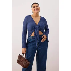 Trendyol Curve Ženska bluza Tbbaw26Af00082, Plava