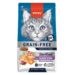 Wanpy Suva hrana za mačke Grain Free, Losos i tuna, 1,5kg