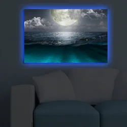Wallity Slika na platnu sa LED osvetljenjem 45x70cm