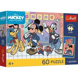 Trefl - Puzzle Miki Miško in prijatelji: Ekipa mišk + plakat - 40 - 99 kosov