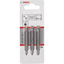 Bosch 3-delni set dvostranih nastavaka S 0,6x4,5, S 0,8x5,5, S 1,2x6,5; PH1, PH2, PH3; 60 mm - 2607001746