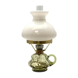 Petrolejska lampa ANNA 33 cm, šumsko zelena, velika, krakelirana