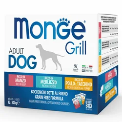 Monge Grill Dog Mix sos za pse - Govedina, riba i piletina 12x100g