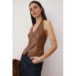 Trendyol Milla ženska bluza Tpraw26Bz00068, tamno braon