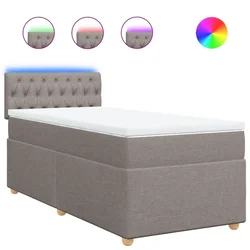 Vidaxl Box spring postelja z vzmetnico taupe 80x200 cm blago