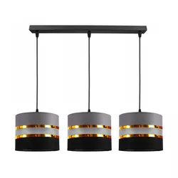 Luster na sajli CORAL 3xE27/60W/230V crno-sivi