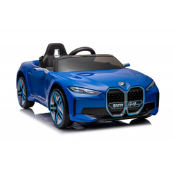 BMW i4 Dečiji Auto na akumulator sa kožnim sedištem i mekim gumama - Plavi