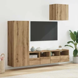 TV zidne jedinice 4 pcs Umjetnički hrast Konstruirano drvo