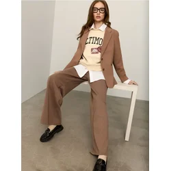 Sinsay - Elegantne wide leg pantalone sa dodatkom viskoze - kafa