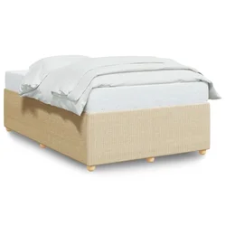 Vidaxl Posteljni okvir brez vzmetnice krem 120x190 cm blago
