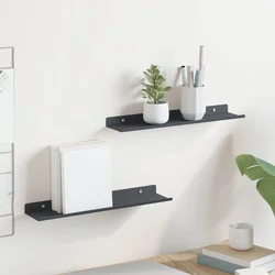 Lebdeća polica Zidne 2 pcs Antracit 40 x 8,5 x 2,5 cm Čelik